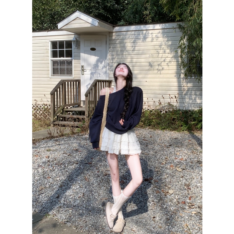 韩系穿搭套装女士2025春季新款百搭长袖卫衣高腰显瘦半身裙两件套