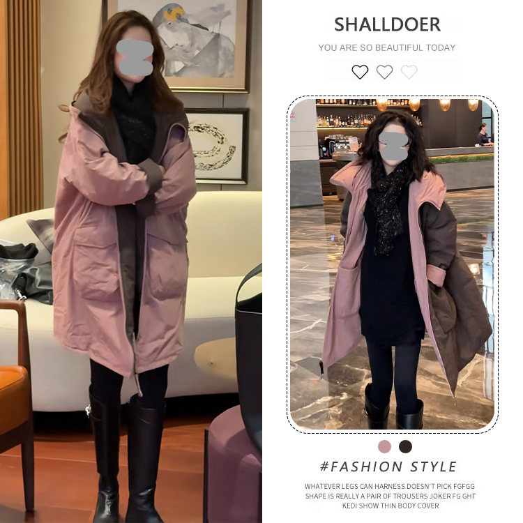 时尚潮流减龄气质显瘦上衣女2026新款高级感小众洋气拼接纯色棉服