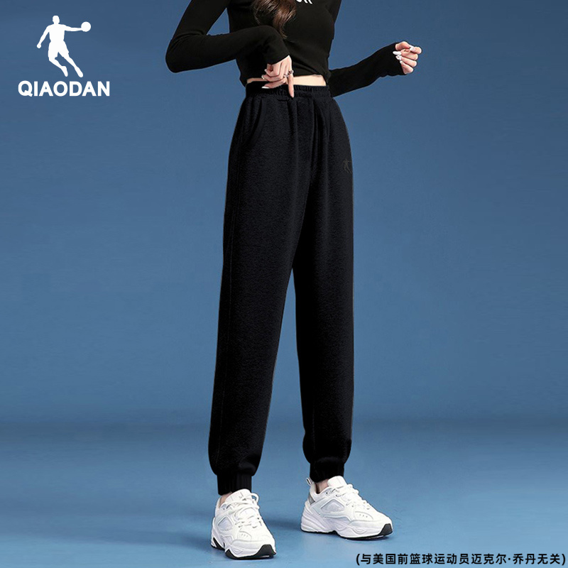 乔丹秋冬秋季卫裤新款宽松运动女裤官方正品白搭休闲户外束脚卫裤