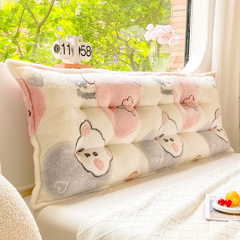 ins风床上靠枕宿舍床头靠垫长方形榻榻米靠背儿童实木床防撞软包