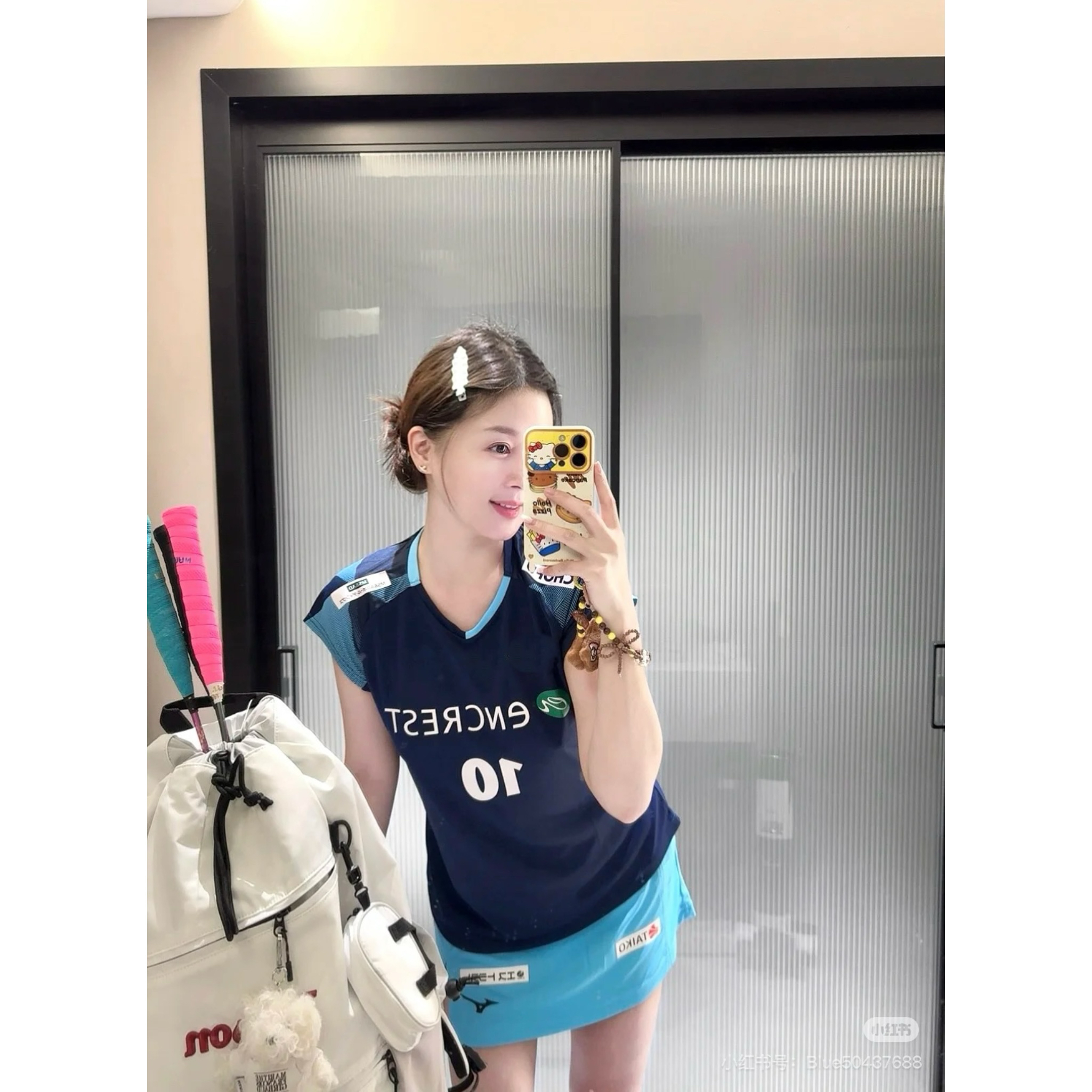 2025田口真彩新款爆款羽毛球服女飞袖吸汗速干透气印字JP版大赛服