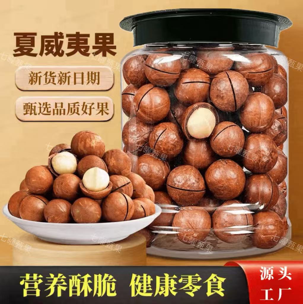 夏威夷果500克/罐炒货休闲零食中大果送开口器