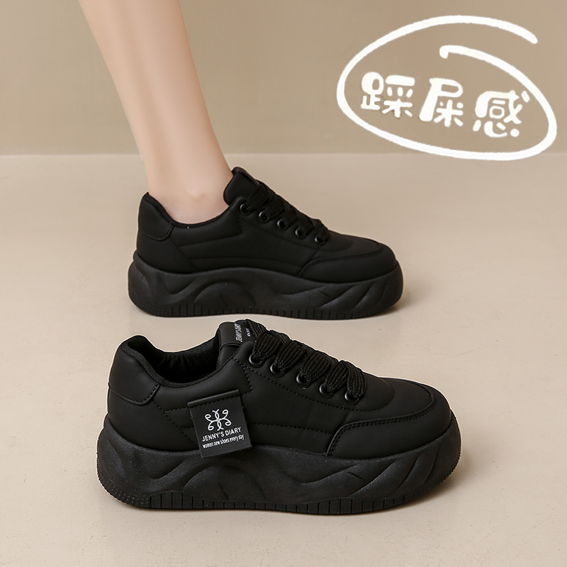 【万达撤柜】黑色板鞋女夏季厨房防滑久站不累脚工作鞋百搭软底轻
