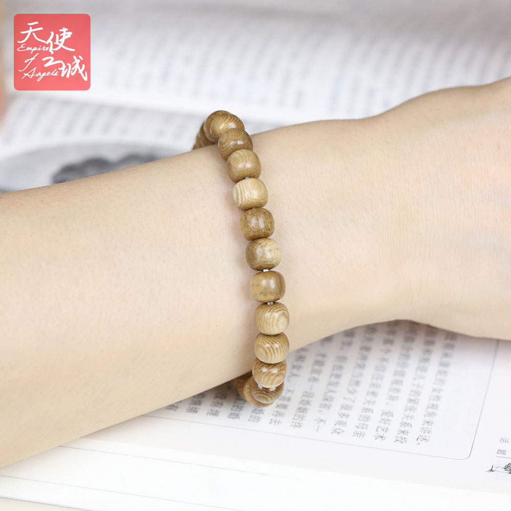 天然猛犸象牙冰咖老型珠手串