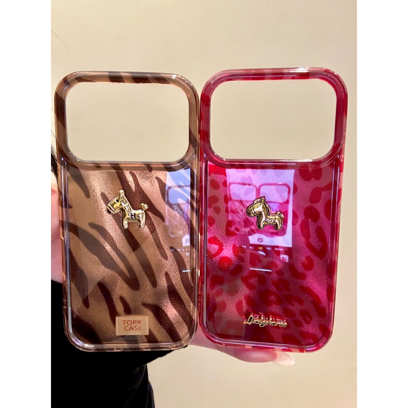 适用苹果iphone17promax豹纹斑马纹16pro复古15创意14ins风手机壳