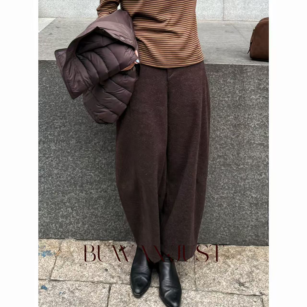 BUWANJUST【过冬伴侣】高品定制秋冬加厚舒适百搭小脚裤 B2256