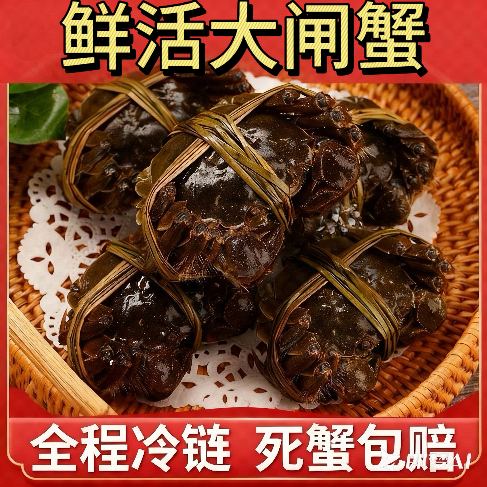 【活蟹】江苏螃蟹洪泽湖大闸蟹4.0-3.7两公+3.0-2.7两母10只礼盒装