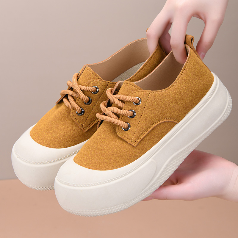 网红休闲鞋女款厚底增高勃肯鞋2025春季新款时尚百搭小白鞋乐福鞋