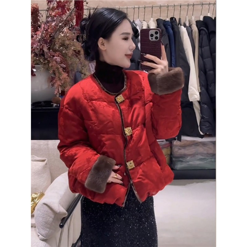 新中式国风女装知性风上衣2025秋冬新款时尚洋气百搭新年棉服外套