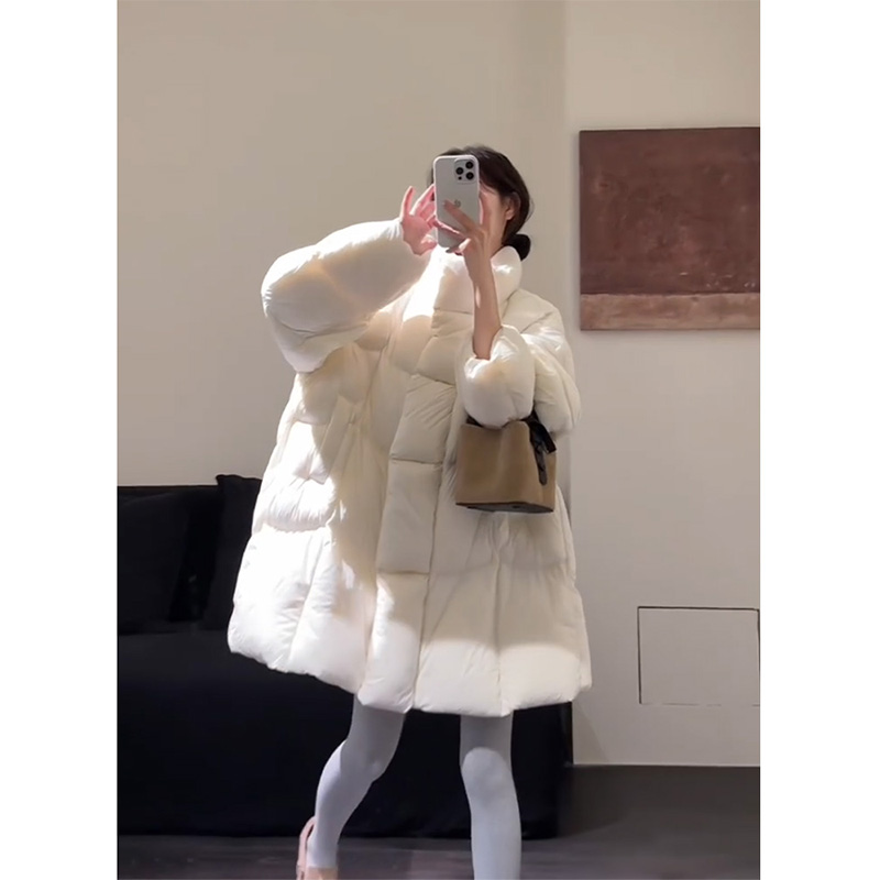 MARIE.COCO独特超好看长袖加厚保暖棉衣棉袄女小众中长款棉服外套