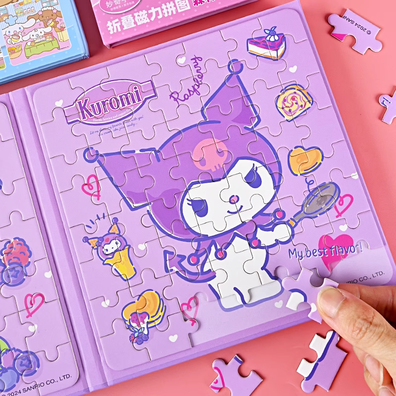 三丽鸥库洛米磁力拼图儿童磁性平图美乐蒂开发大脑益智早教书玩具
