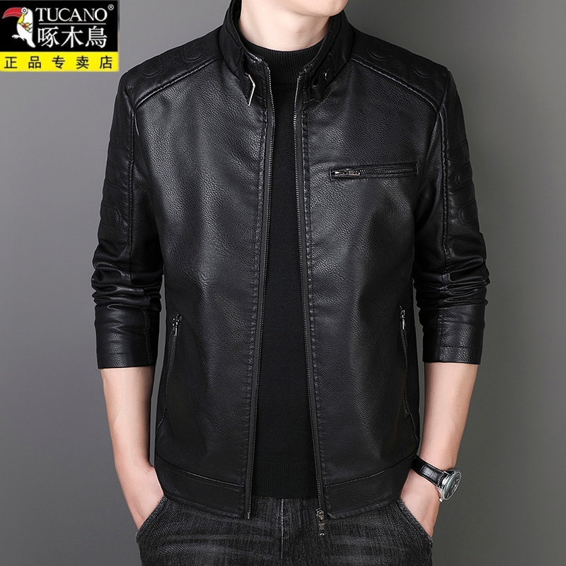 TUCANO/啄木鳥春秋季新款皮衣男士机车皮夹克高档海宁男装皮外套