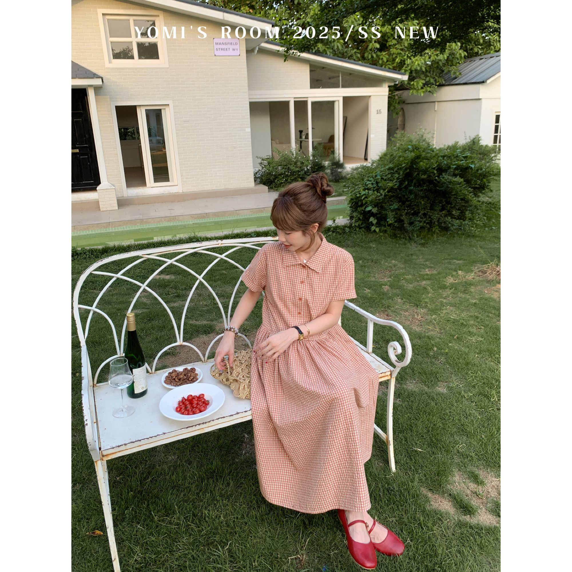 【现货】YOMI小个子【瞬时心动】日系格纹显白显瘦连衣裙夏季旅游度假