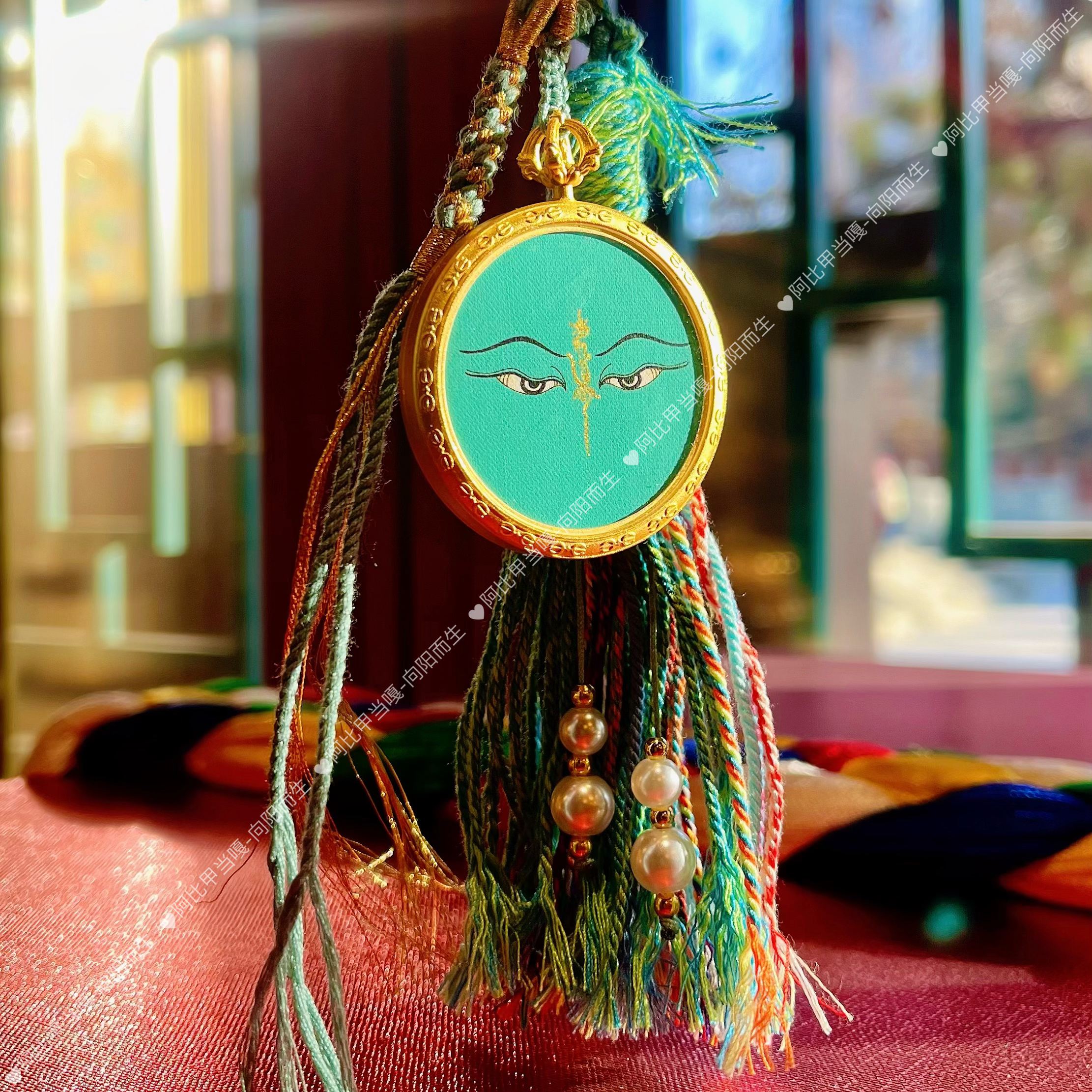 般若法眼车挂手绘唐卡车挂五色法眼唐卡藏地师傅寓意平安顺遂