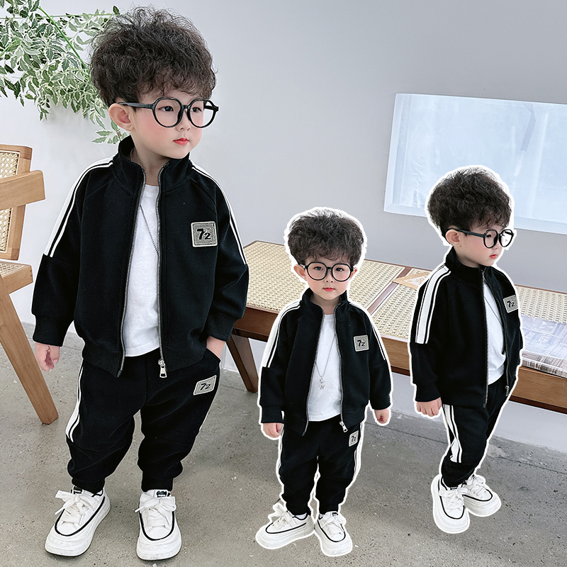 男童秋装套装2025新款痞帅气时髦春秋季儿童外套运动服男孩潮童装