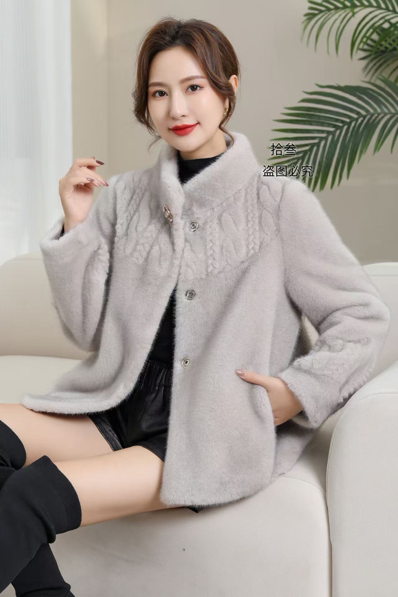 【拾叁优选】海宁设计师韩版时尚冬季加厚妈妈装秋冬女士外套213#