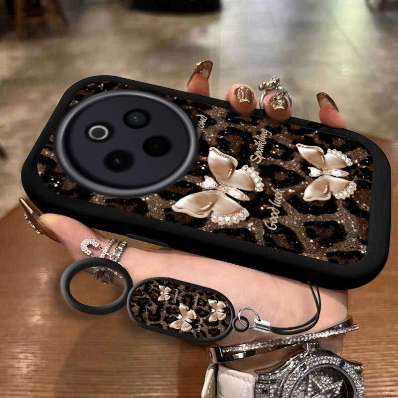 适用vivoy500手机壳vivoY300Pro+蝴蝶豹纹手机壳vivoY200个性