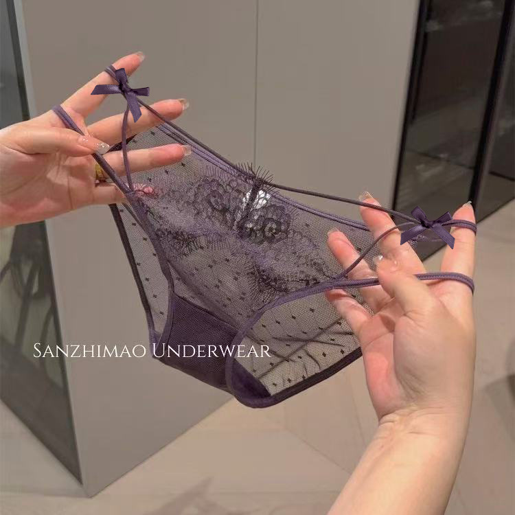 性感内裤女士纯棉抗菌裆2025新款纯欲风镂空蕾丝细带少女生三角裤