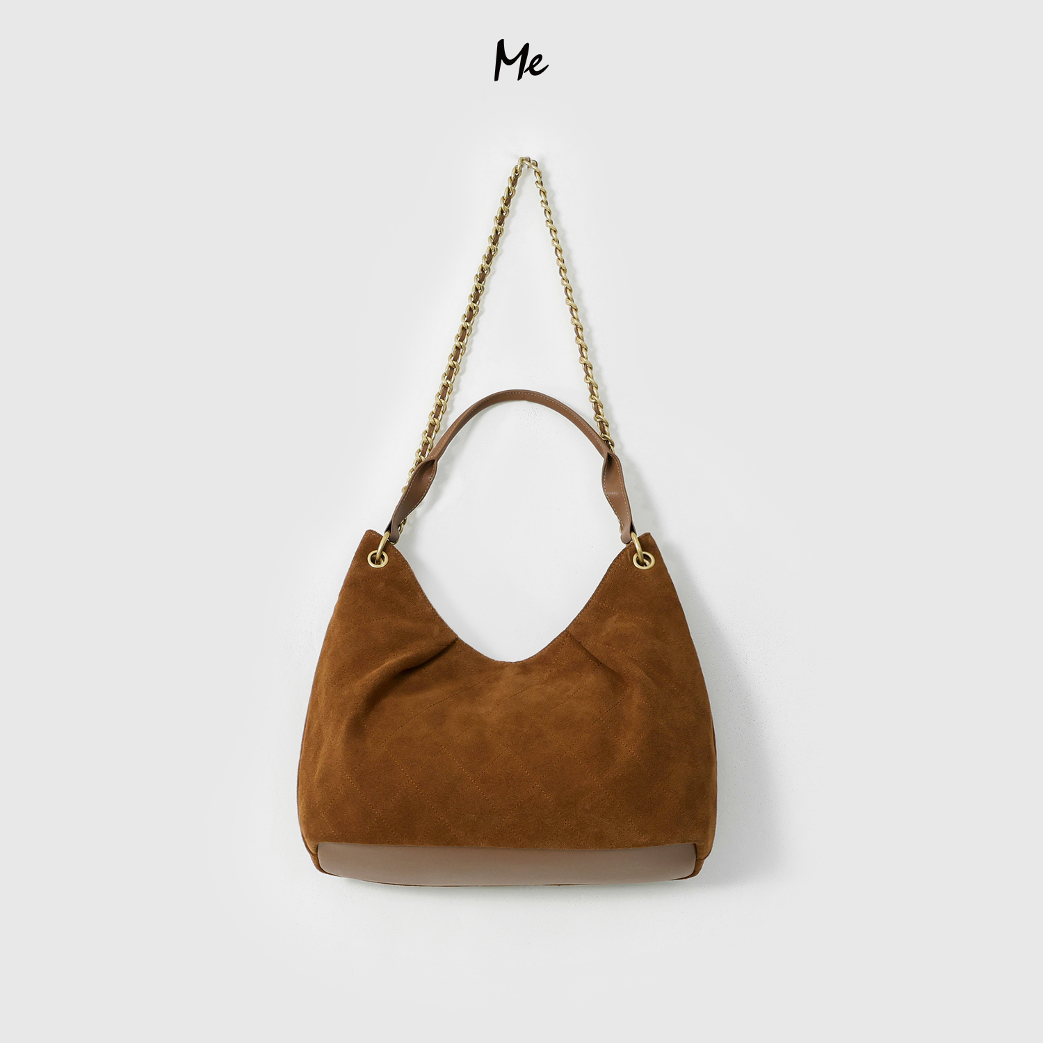 ME【真皮小香腋下包】奢牌感牛反绒大容量百搭时尚真皮包包MESA0652