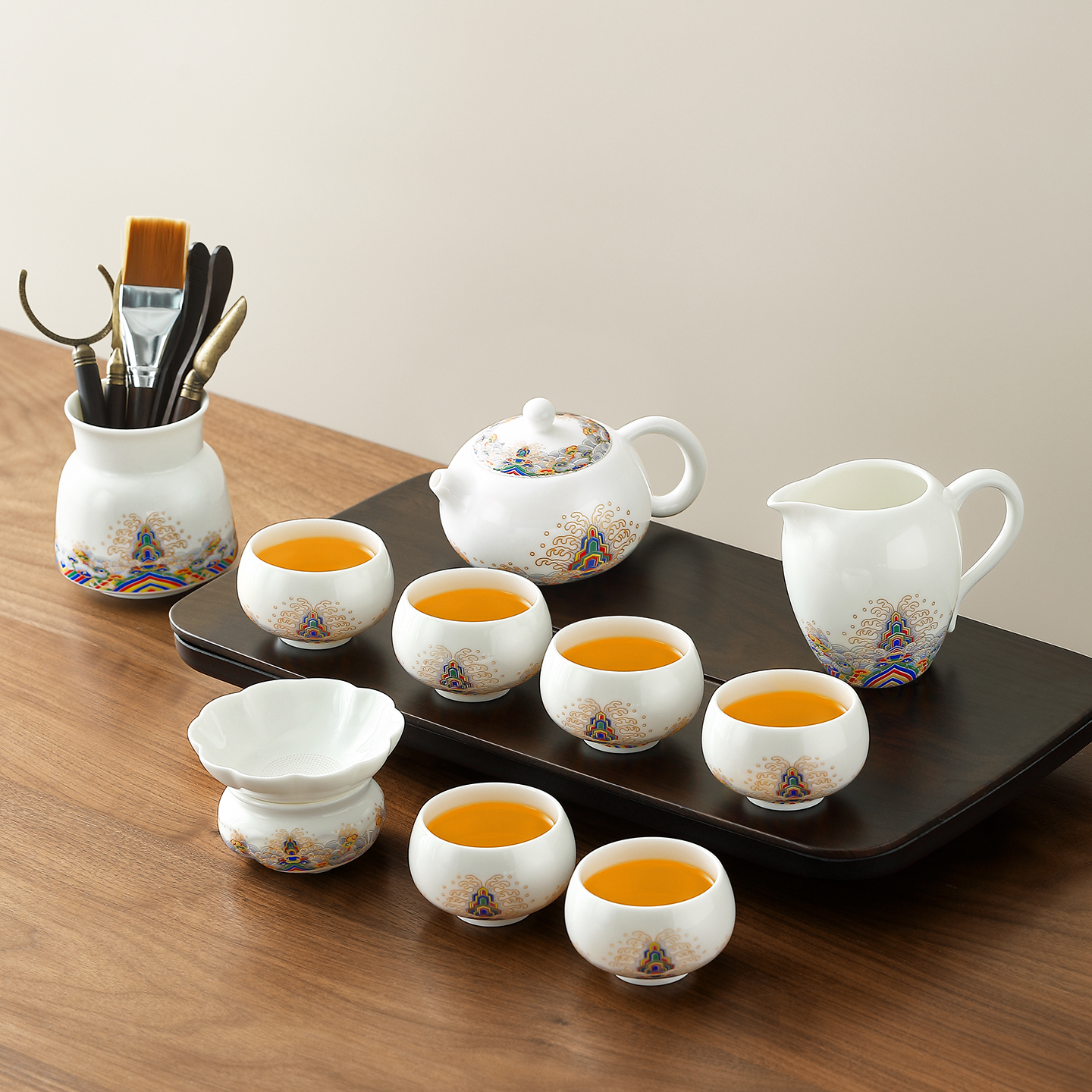 唐仙新款茶具茶台一整套家用办公德化白瓷年轻人泡茶专用茶具套装
