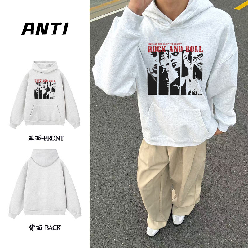 美式潮牌恶魔之眼印花连帽卫衣男女秋冬季新款宽松高街情侣卫衣