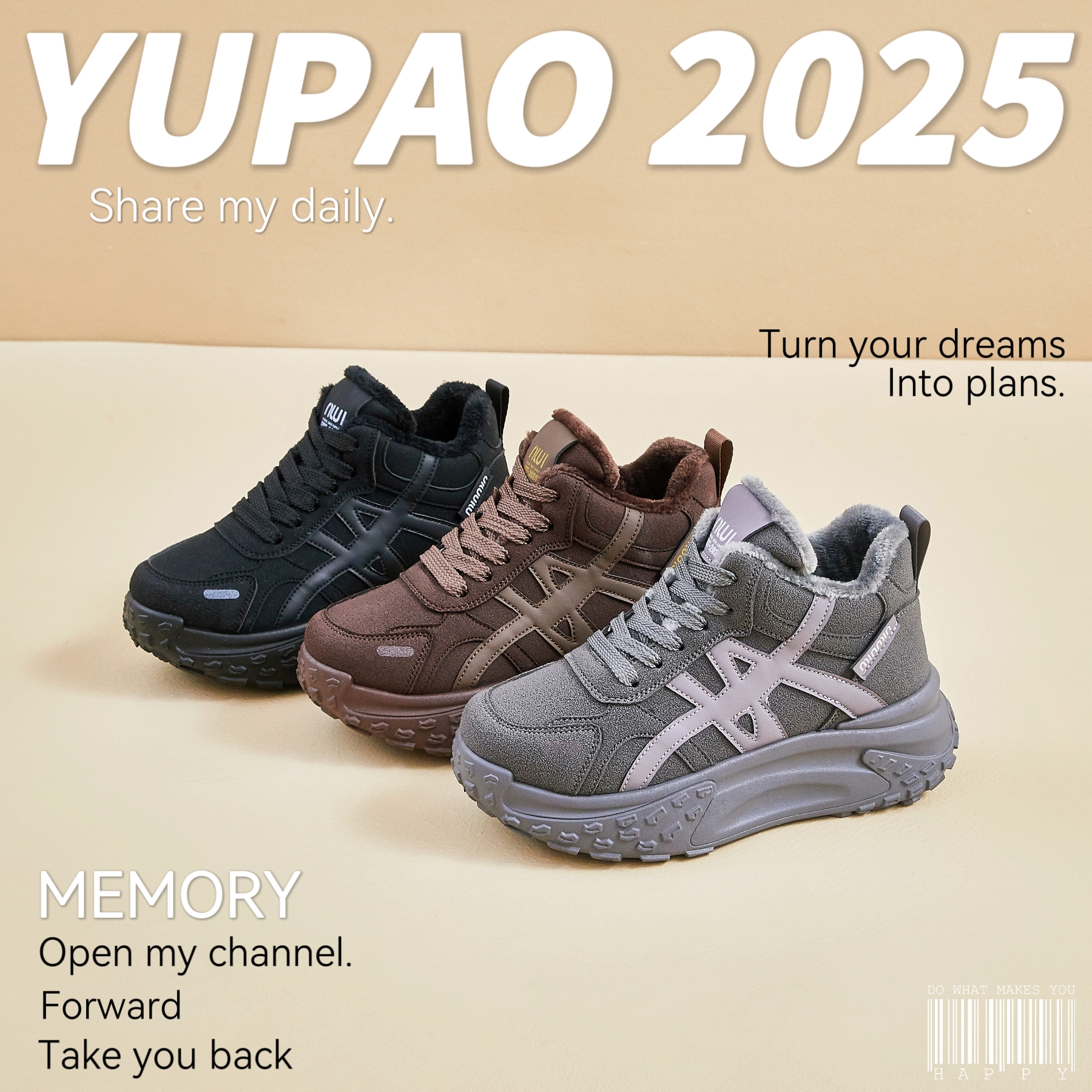 【外贸尾单】日系冬季加绒休闲德训鞋女潮保暖跑步潮流时尚百搭棉鞋