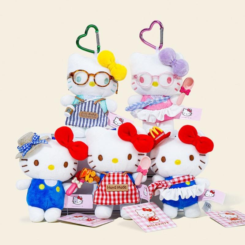 三丽鸥正版HelloKitty小挂件公仔包包挂饰毛绒玩偶哈喽kt猫钥匙扣