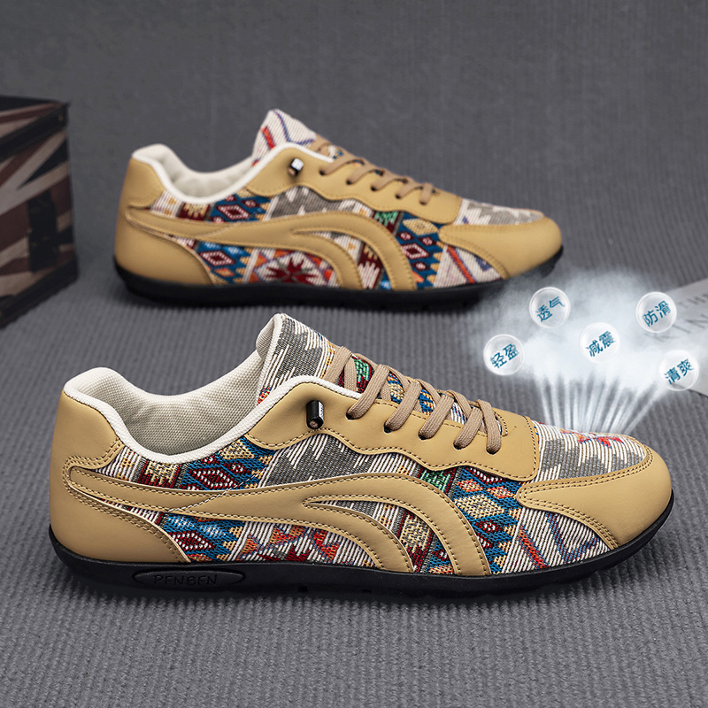 【流光风】2025秋季新款男鞋一脚蹬休闲板鞋透气轻便帆布豆豆鞋潮鞋