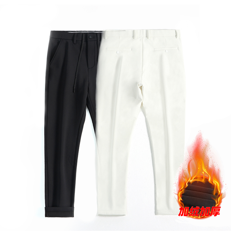 【孙漂亮轻熟风推荐】战马一代冬季新款加绒加厚商务休闲微锥小脚