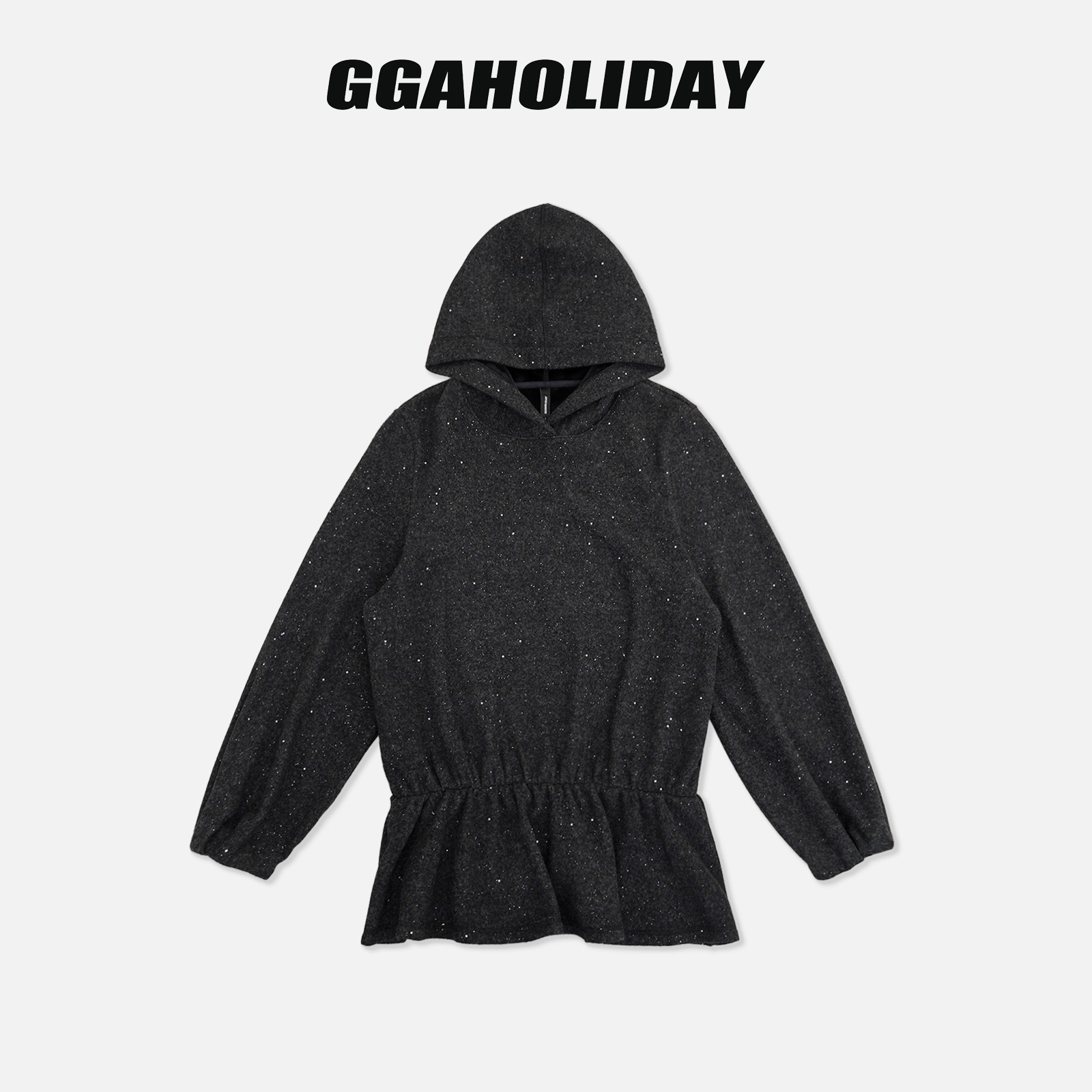 GGAHOLIDAY秋冬时尚休闲百搭宽松连帽收腰长袖女士卫衣-154142