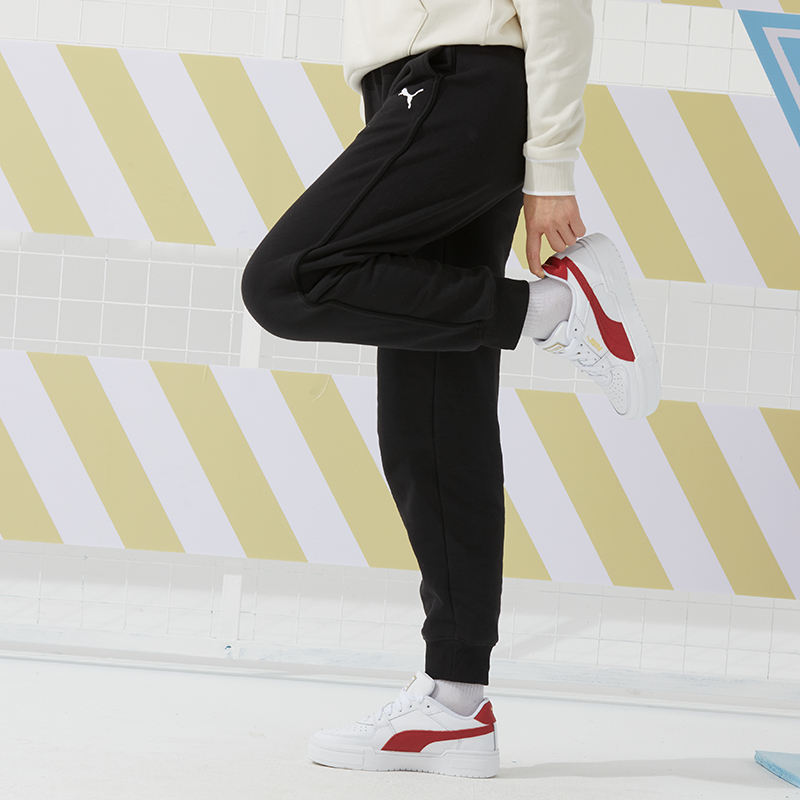 PUMA彪马女裤纯棉针织长裤新款户外通勤运动裤子休闲束脚裤682160