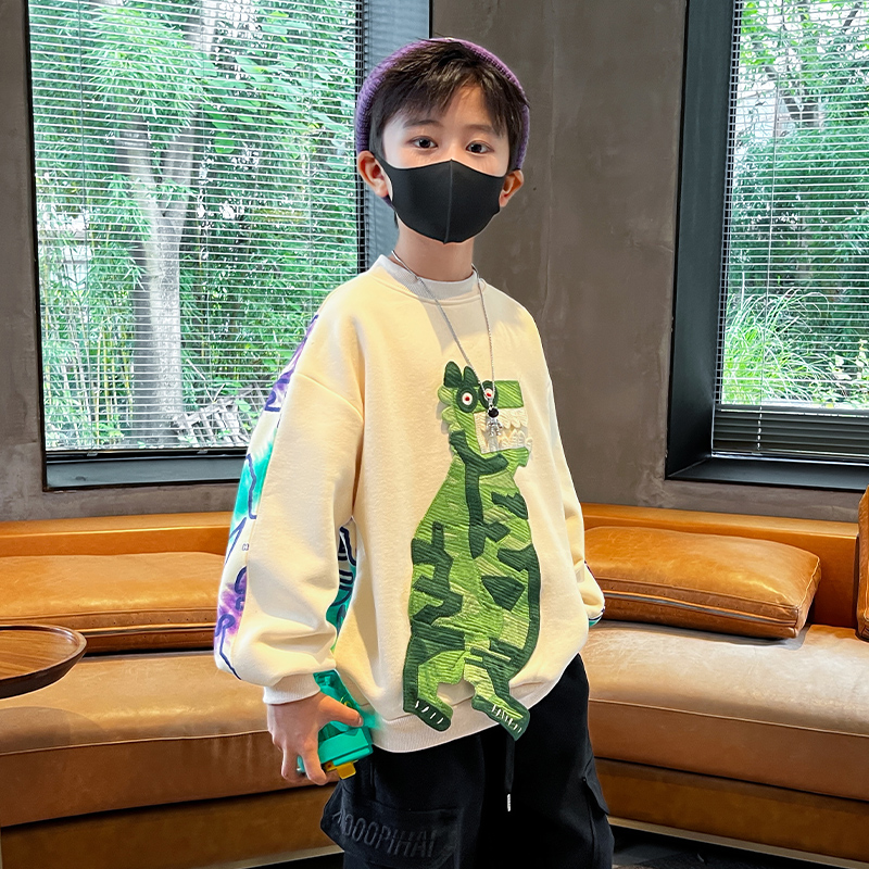 儿童春装大男童加绒卫衣春秋冬款男孩春季上衣2025新款痞帅气炸街