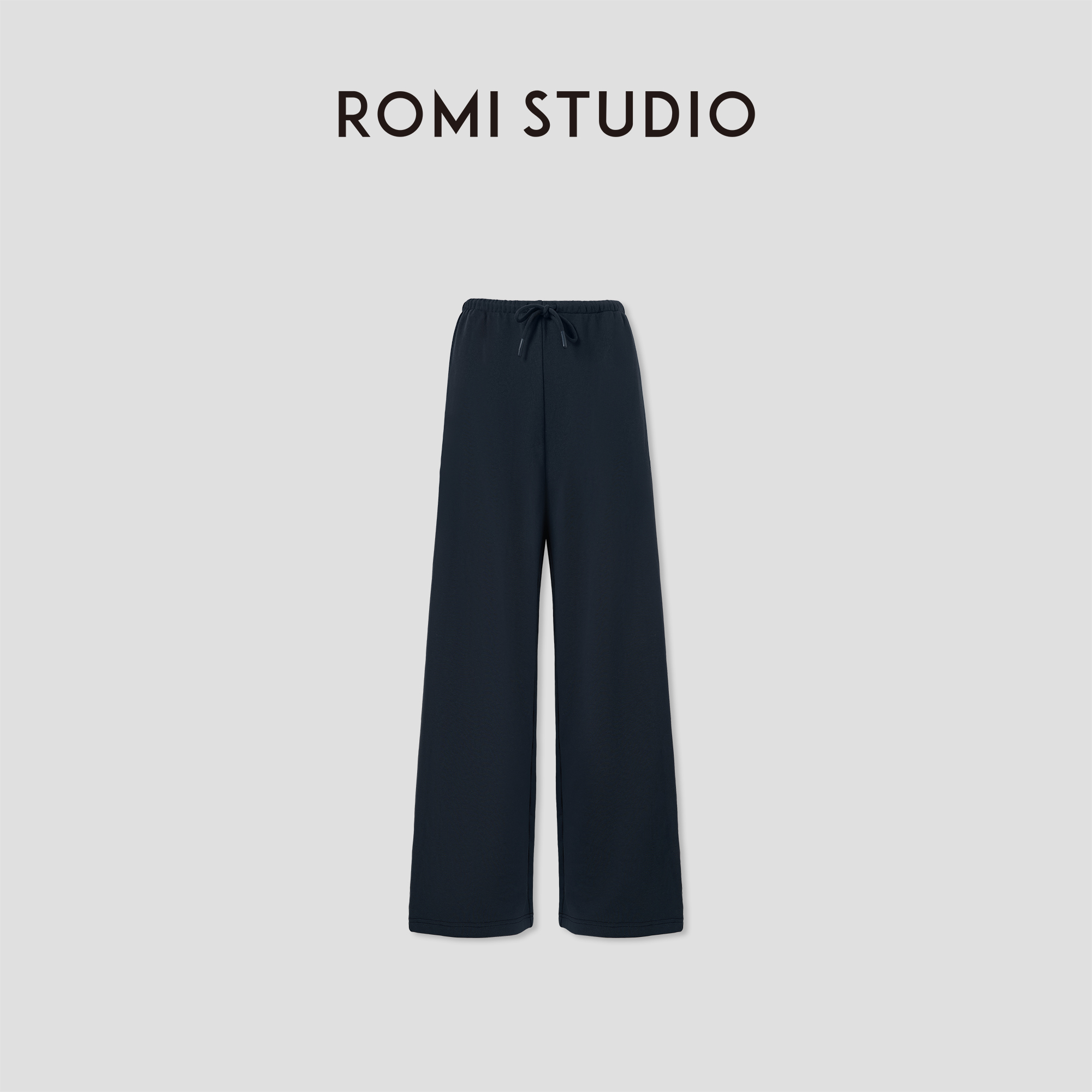 ROMI STUDIO“基础随性”高克重松紧窄腰头抽绳休闲卫裤RW24AX80462