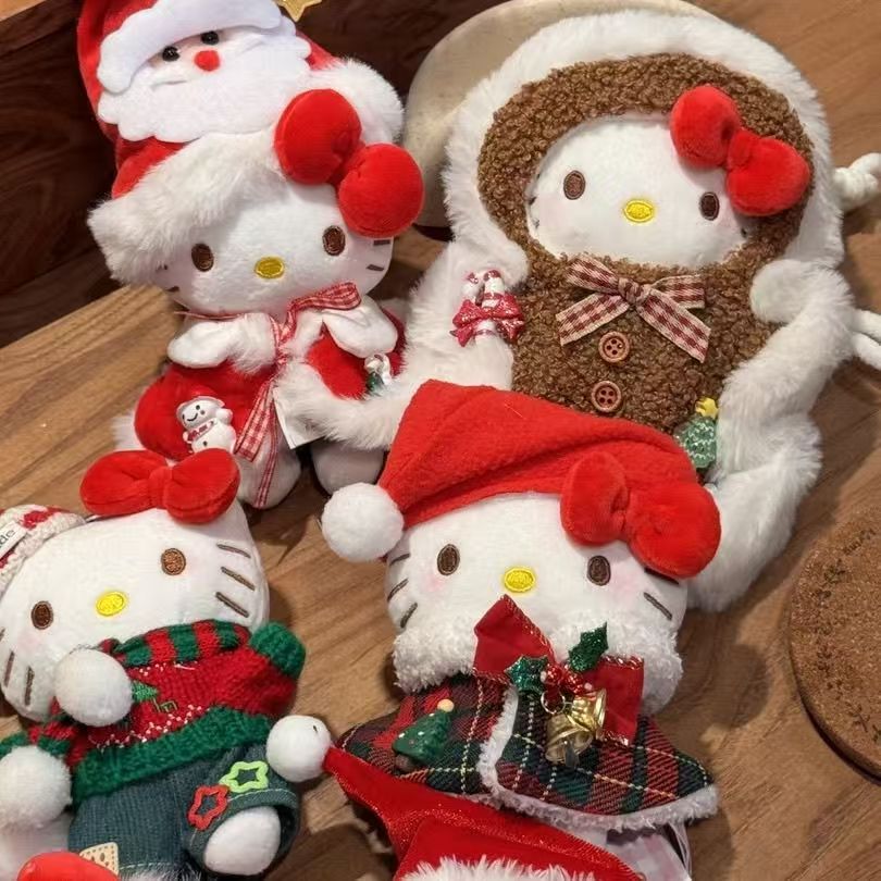 红披风kitty背包挂件圣诞树雪人可爱玩偶圣诞节礼物钥匙扣包挂饰