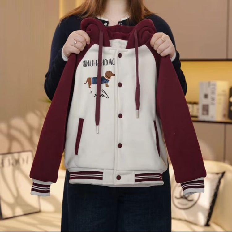女童外套春秋款2025新款儿童洋气休闲薄款棒球连帽上衣棒球服外套
