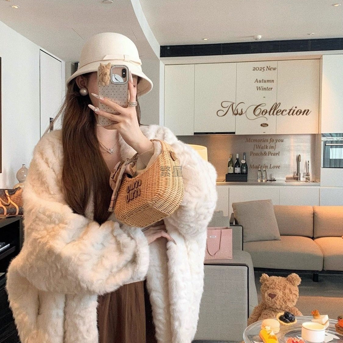 顶流千金小湖羊仿皮草皮毛一毛绒绒外套上衣女宽松懒慵大衣