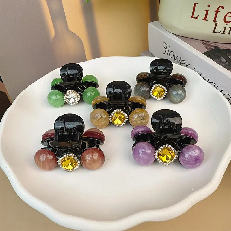 秋冬小抓夹金碧辉煌高级感水钻珠珠抓夹