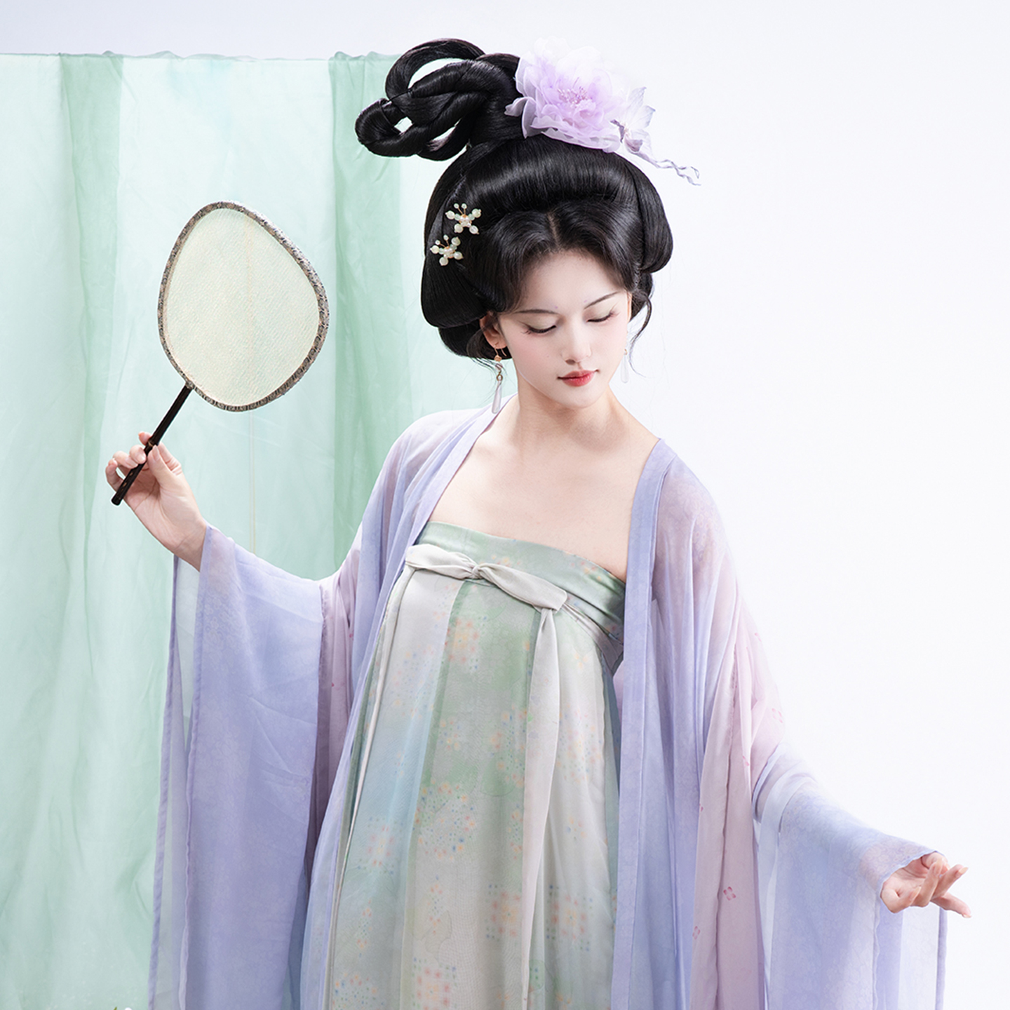 山迟【青鸢】汉服复原唐制风显瘦齐胸襦裙大袖衫少女春夏套披帛