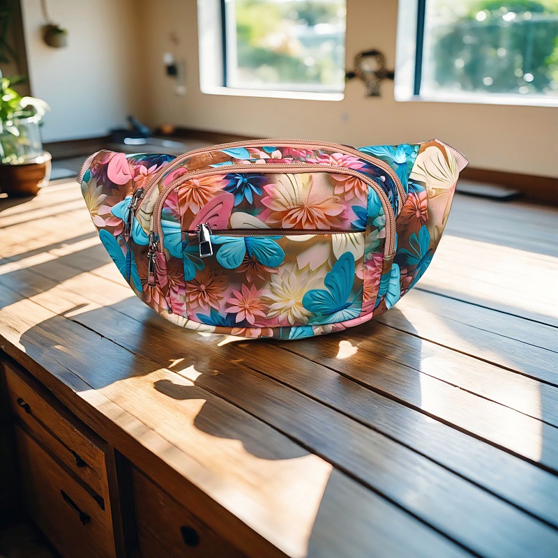 腰包胸包运动跑步手机包单肩斜跨包多层拉链防水百搭休闲男女同款