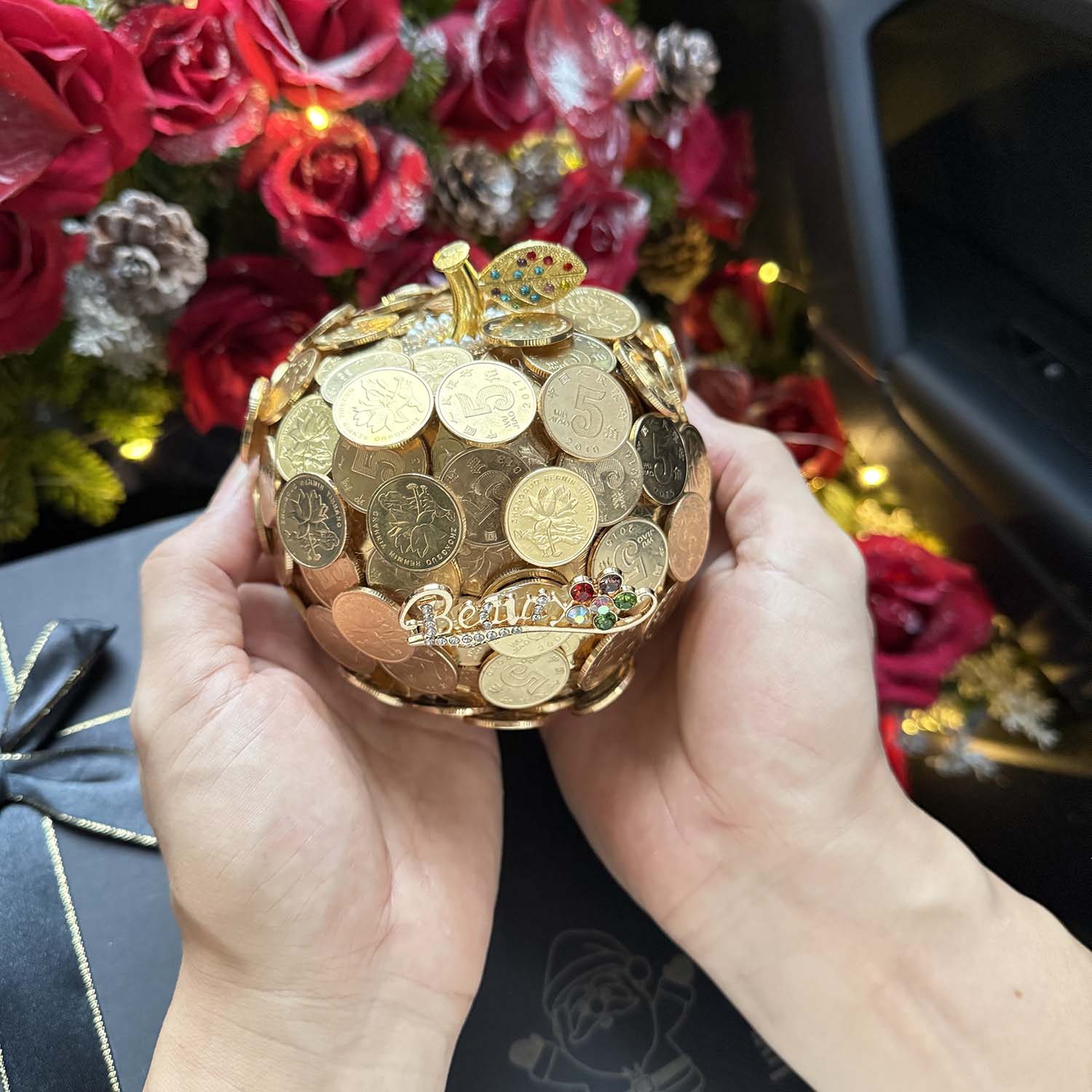 【成品发货】金色硬币苹果跨年元旦新年送男友女友创意礼物