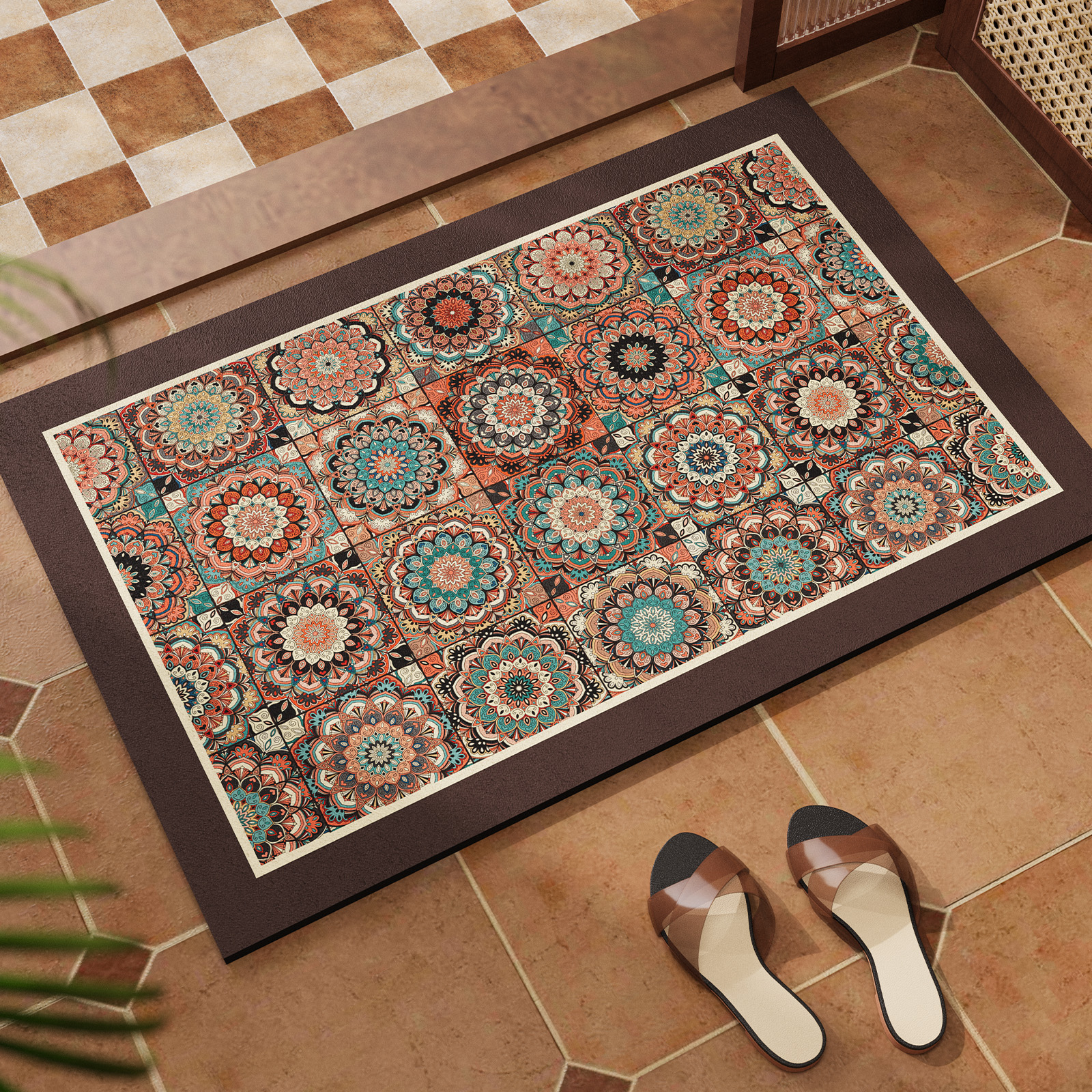 忘忧虫美式复古硅藻泥浴室地垫吸水卫生间门口免洗厕所进门脚垫