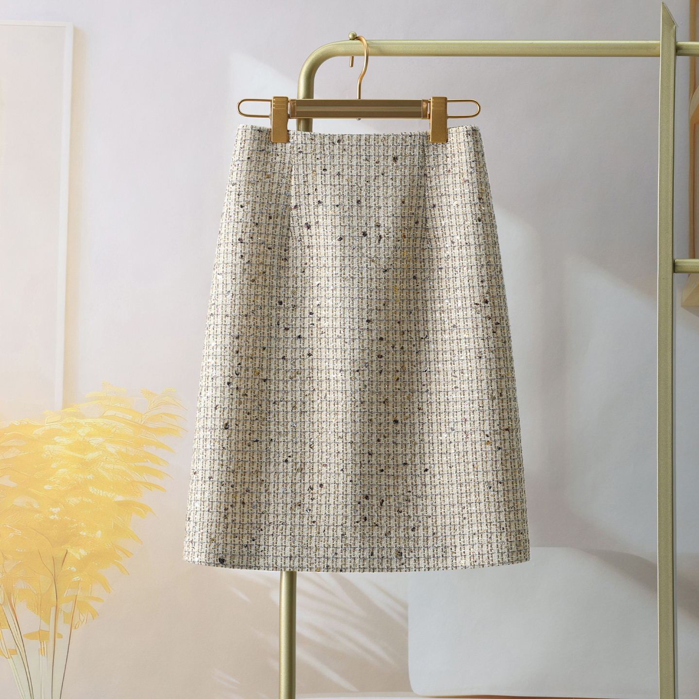 小香风半身裙女2025新款秋冬高腰显瘦粗花呢包臀裙小个子A字裙子