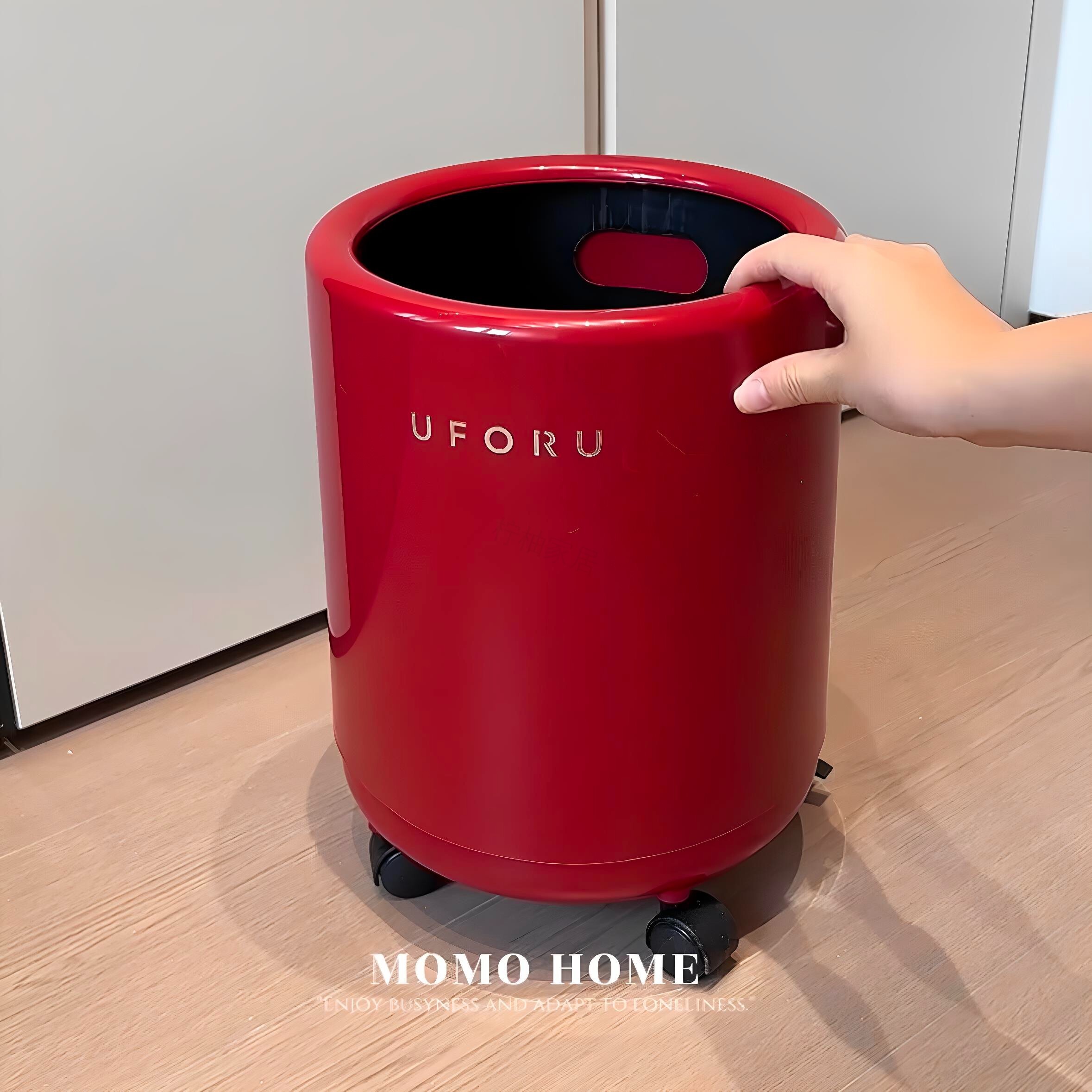 复古垃圾桶家用客厅滑轮可移动厨房卧室高颜值卫生桶卫生间废纸篓