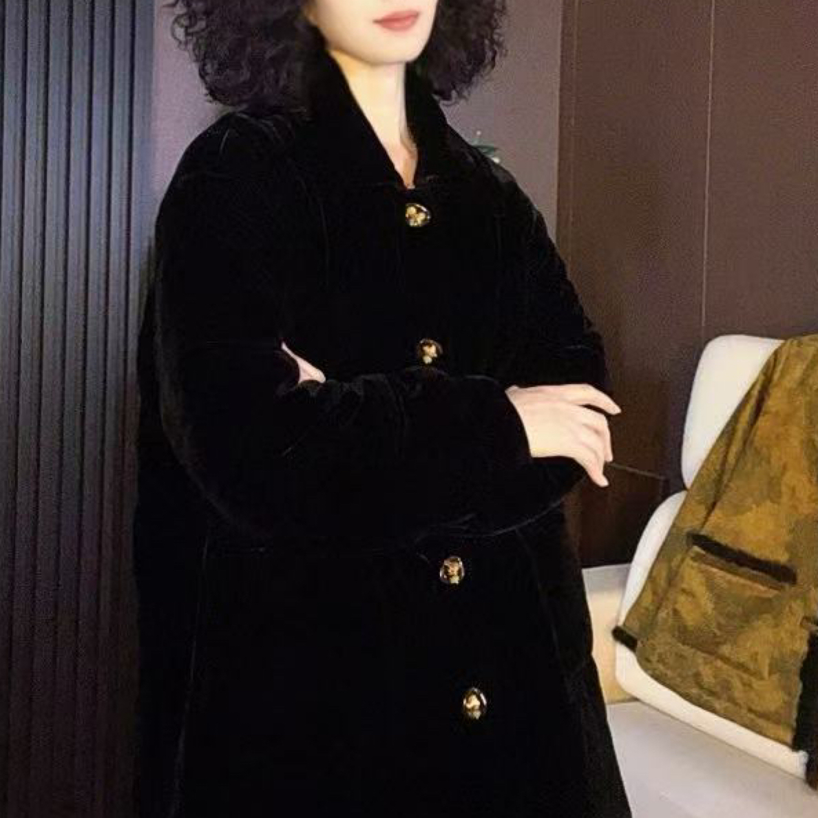 冬季加棉保暖中长款新款外套加厚水貂皮草