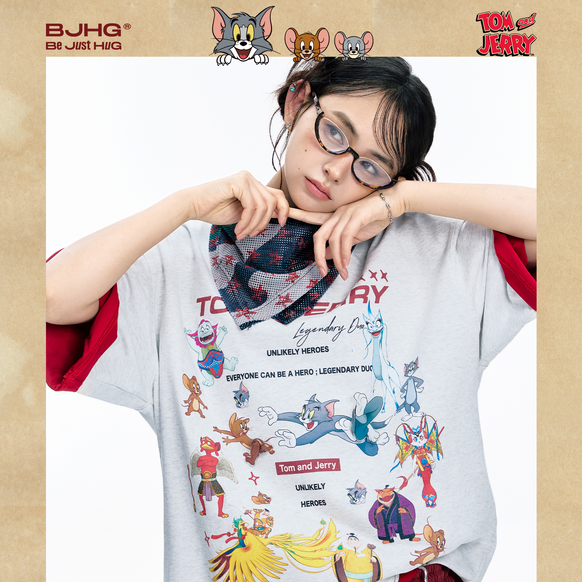 【猫和老鼠联名】 BJHG不计后果美式凉感短袖t恤男夏速干情侣半袖