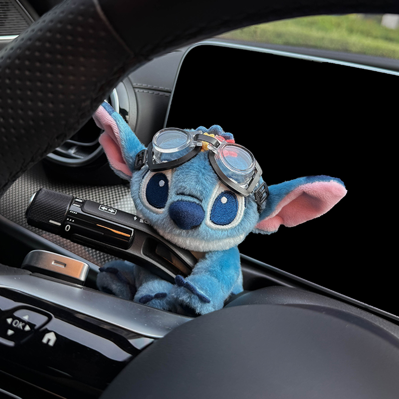 正版史迪仔汽车怀挡装饰车载档把摆件车内雨刮器转向灯公仔女创意