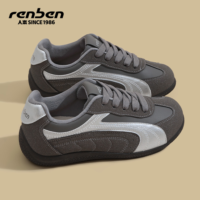 人本赛车鞋女款2025秋季新款显脚小潮流百搭透气厚底休闲运动