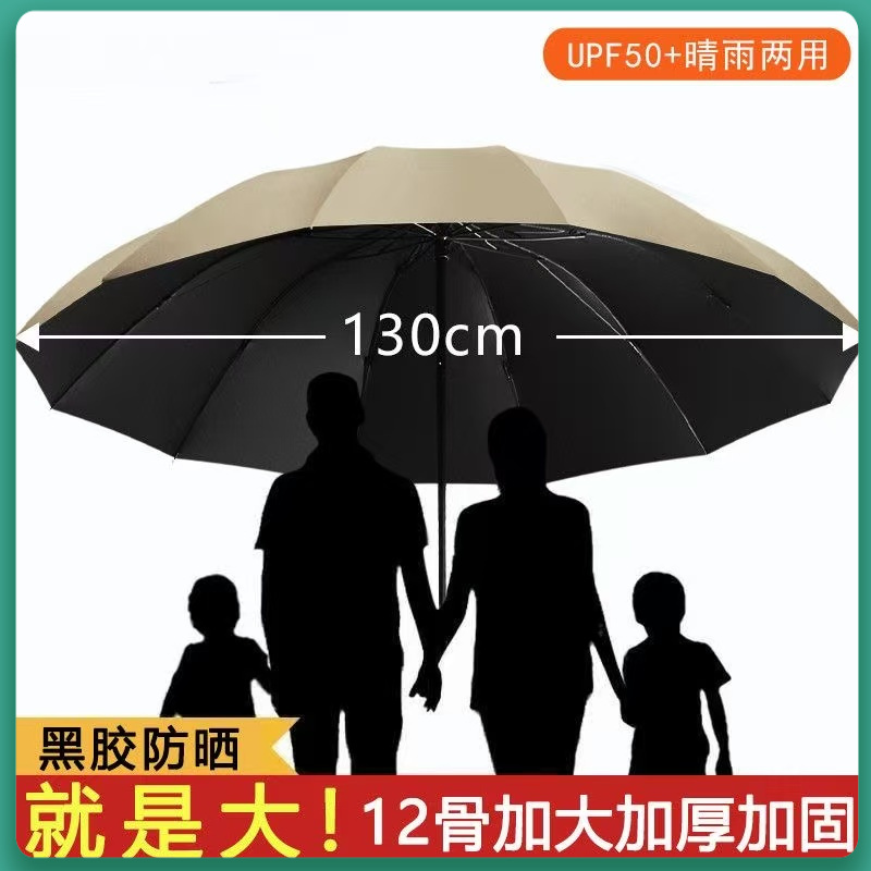 顶尚【12骨超大号】折叠防暴雨加大加厚加固三人晴雨两用防晒遮阳伞