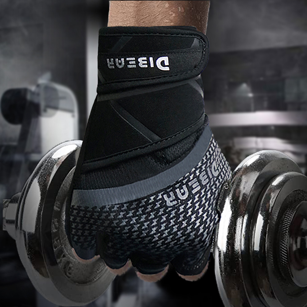 掌心防滑加长护腕带加厚掌垫防起茧柔软透气超细纤维透气半指手套