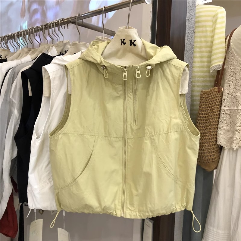 儿童连帽拉链马甲男女童2025春秋新款韩版宽松无袖外套坎肩外穿